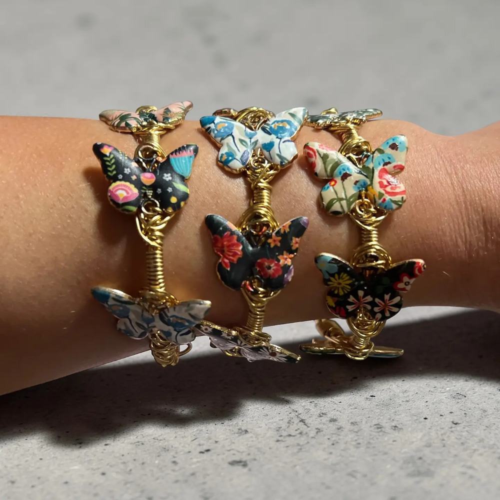 RC1 Rasbeauty Colorful Butterfly Bangle Bracelet 6"-7" Various Sizes